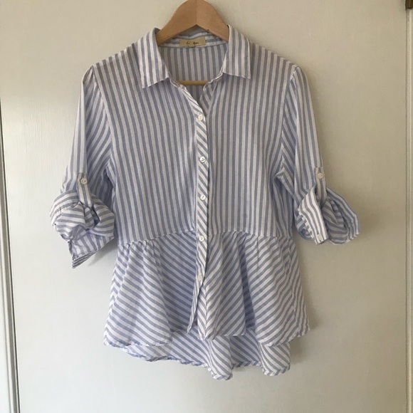 Striped Peplum Blouse - Picture 5 of 8